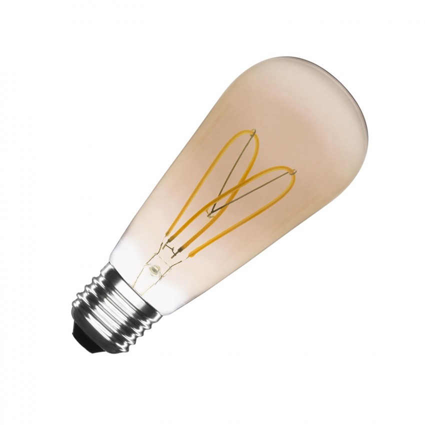 LED-Glühbirne Filament E27 4W 200 lm Dimmbar ST64 Gold