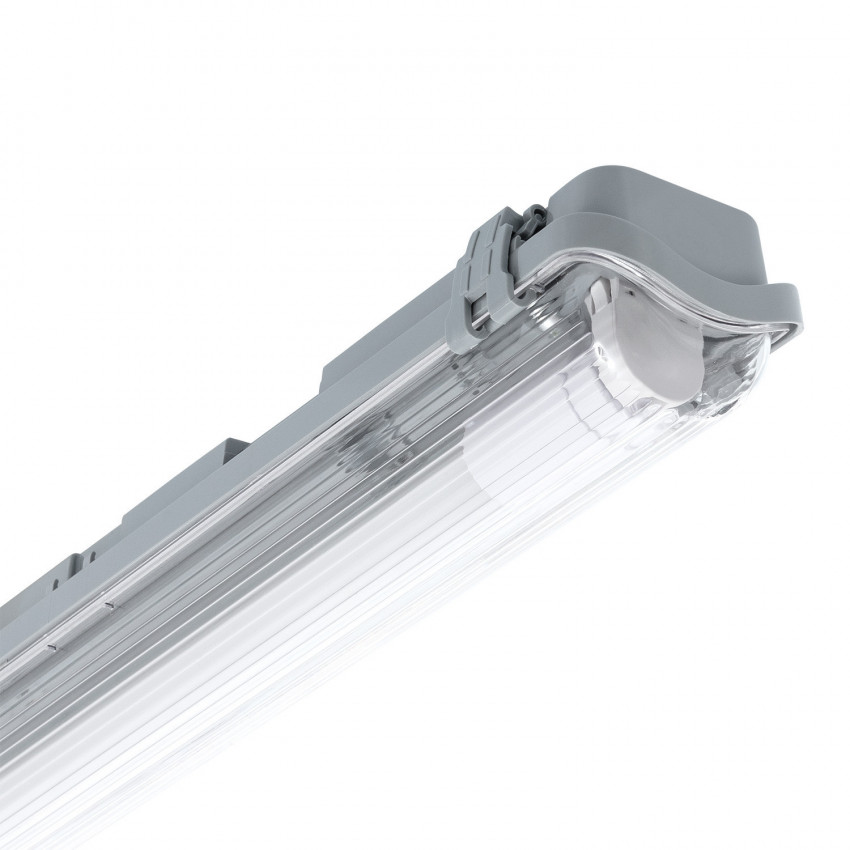 Set Feuchtraum Wannenleuchte mit 1 LED-Rohr 600mm IP 65 Einseitige Einspeisung 