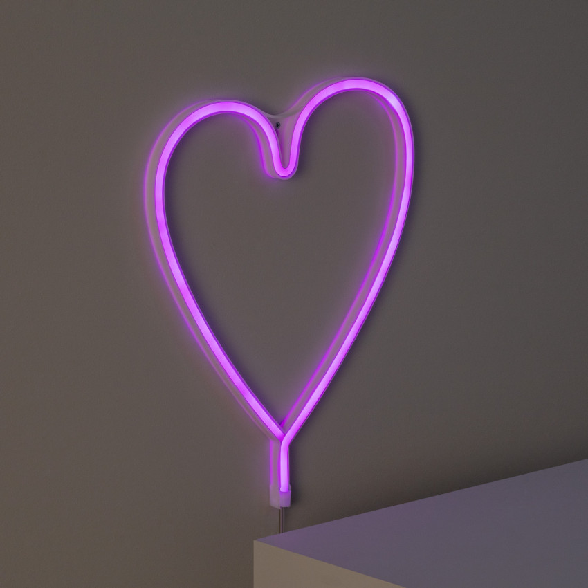 Neon LED Heart mit Batterie