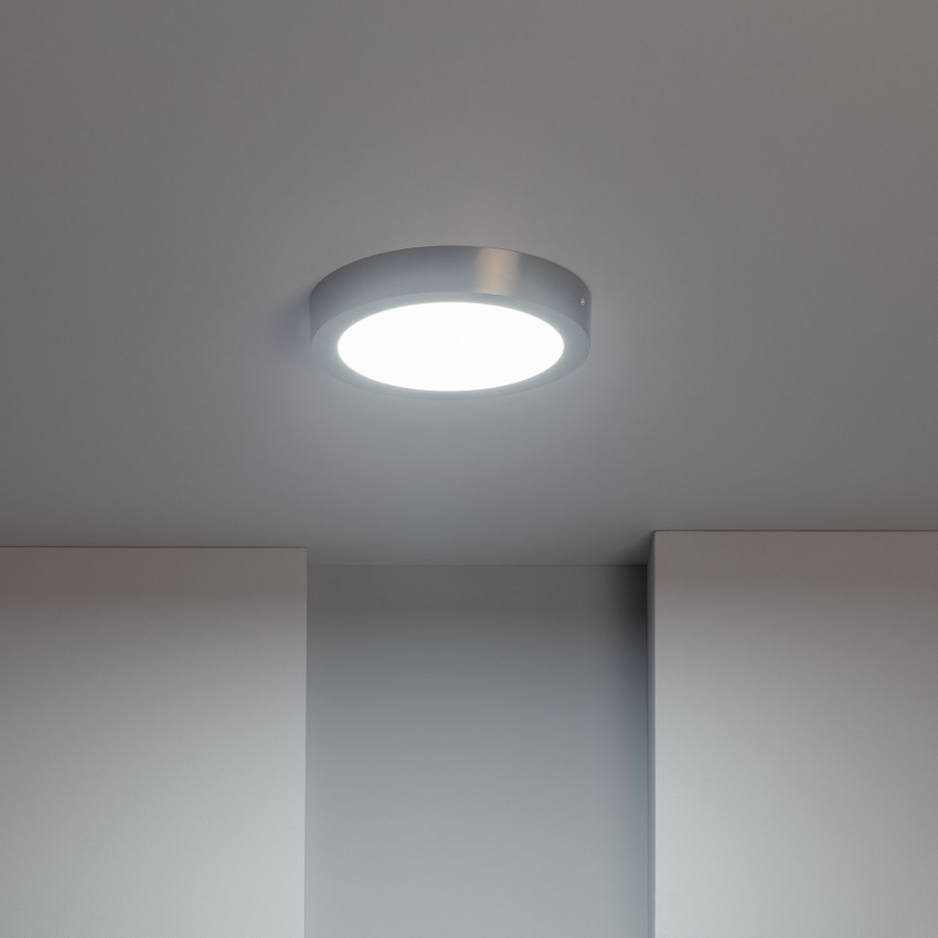 Plafón LED Circular 18W Marco Plata