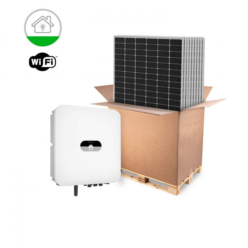 Solar Kit Hybrid HUAWEI Private Haushalte kompatibel mit Batterie LG Einphasig 3-5 kW Panel RISEN