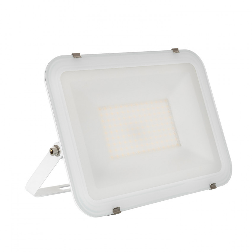 LED-Flutlichtstrahler 100W 120lm/W IP65 Slim Glas Weiss
