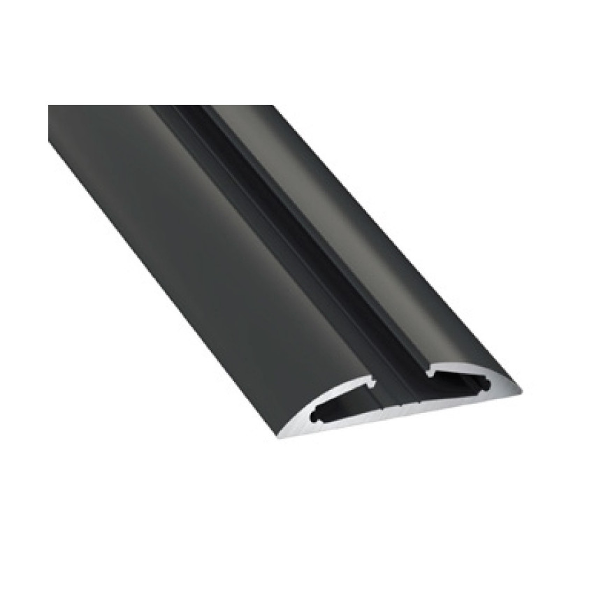 Aluminiumprofil Halbrund 2 m Schwarz für Doppel-LED-Streifen bis 12mm