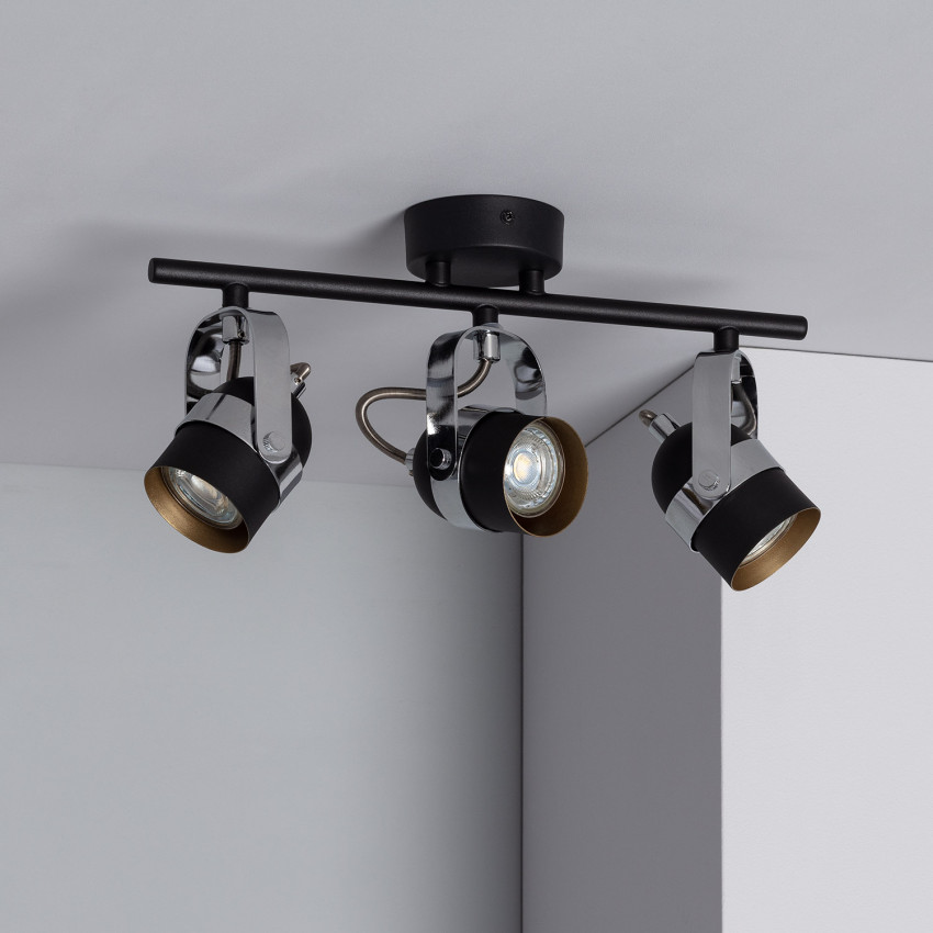 Deckenstrahler Ausrichtbar aus Metall Sinner 3 Spots Schwarz