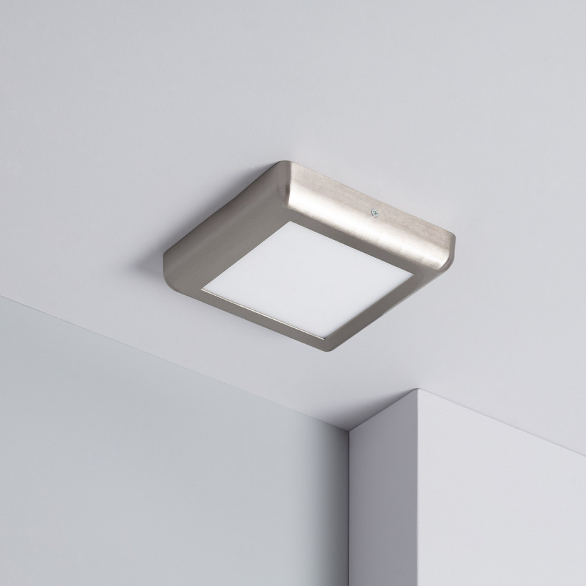 LED-Deckenleuchte 12W Eckig Design Silber 180x180 mm