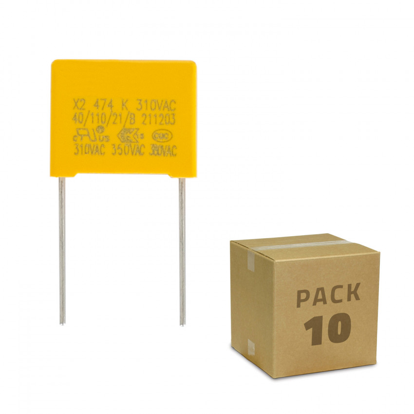 10 Pack 10 Anti-Flicker LED-Kondensatoren 0,47uF 310V AC