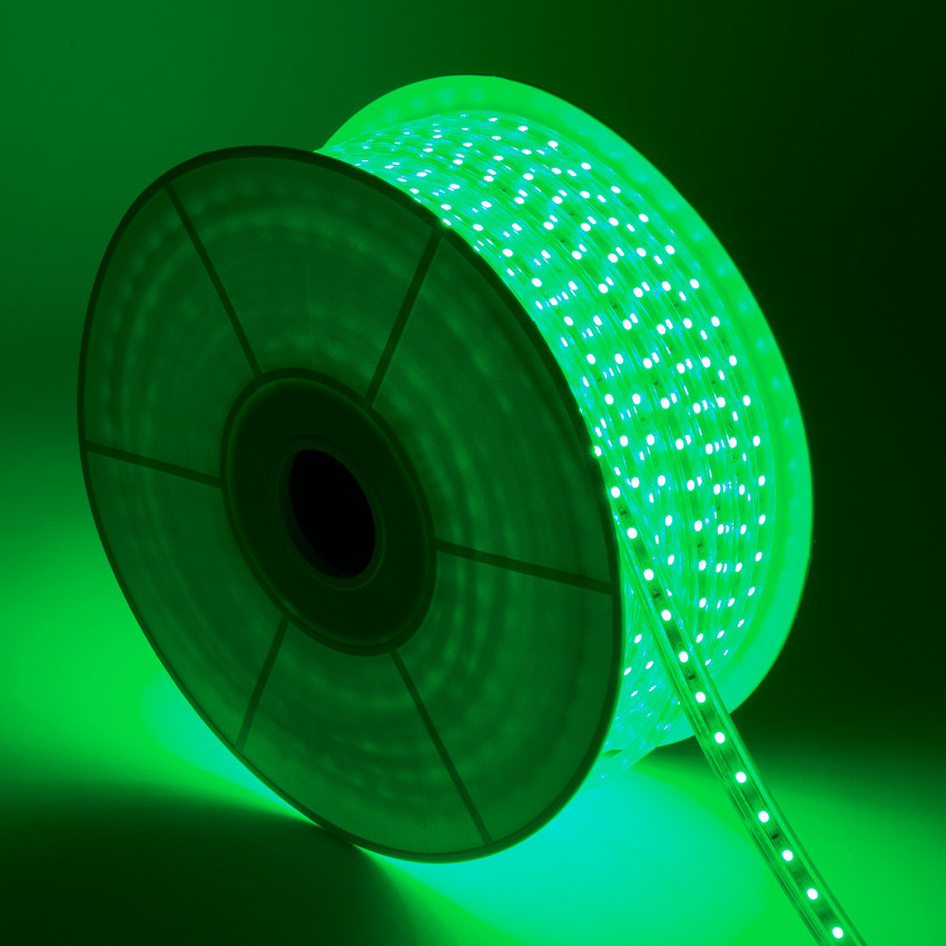 LED-Streifenrolle Dimmbar 220V AC 60 LED/m 50m Grün IP65 Breite 14mm Schnitt jede 100cm