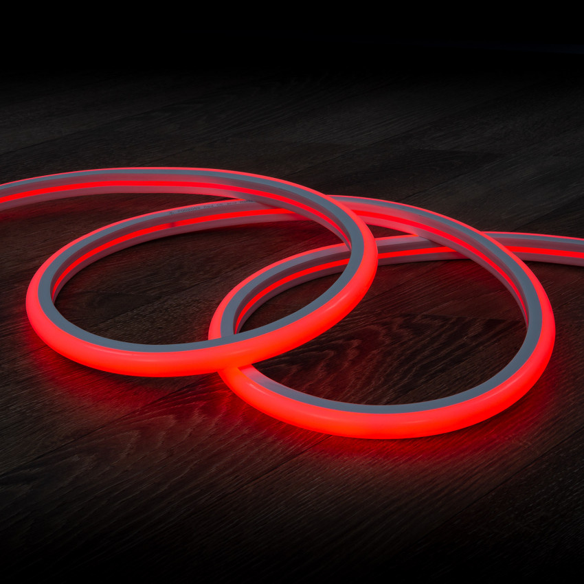 LED-Streifen Neon 7.5 W/m Dimmbar 220V AC 120 LED/m Halbrund 180º Rot IP67 nach Mass Schnitt alle 100cm