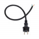 Cable de Alimentación Eléctrico Macho a Bordes 2x1,5mm Negro