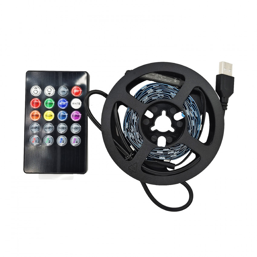 Set für LED-Streifen RGB 5V DC 24LED/m mit USB für Fernseher 2m IP20