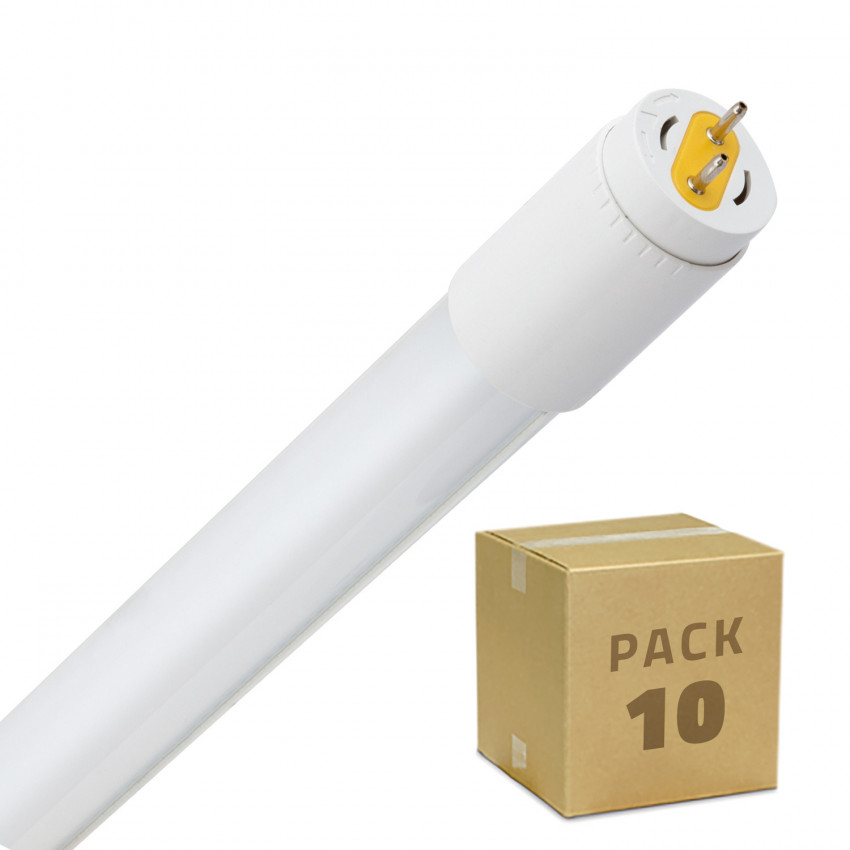 10er Pack LED T8 Röhren Glas 1200mm Einseitige Einspeisung 18W 160lm/W