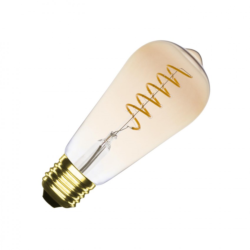 LED-Glühbirne Filament E27 4W 200 lm Dimmbar ST64 Spirale Gold