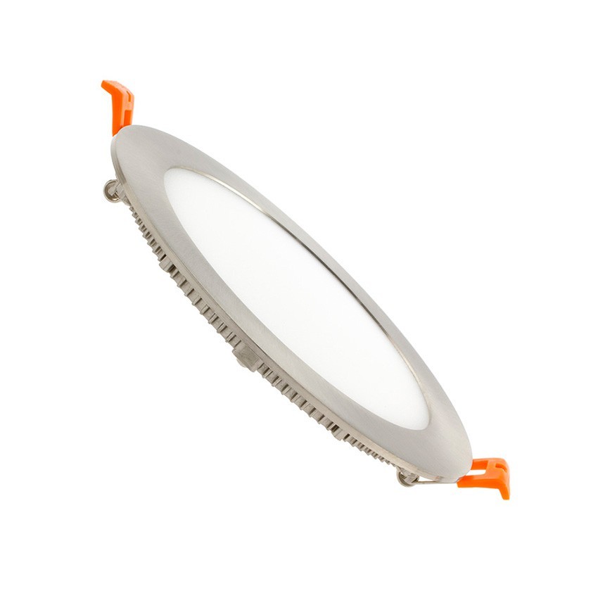 LED-Deckeneinbauleuchte 12W Rund SuperSlim Silber Schnitt Ø 155mm