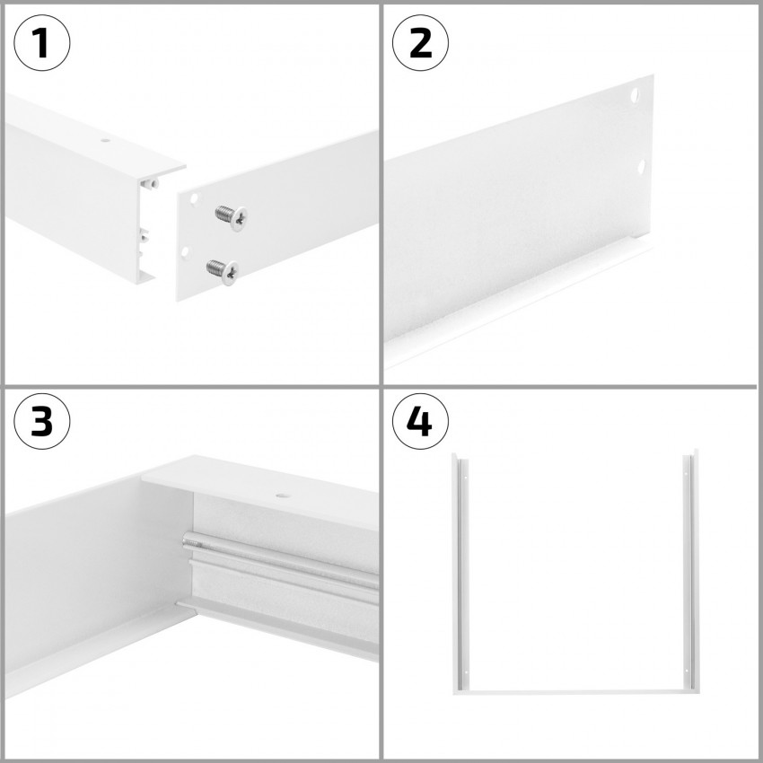 Panel LED 120x30cm 40W 4000lm + Kit de Superficie