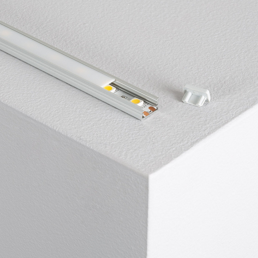 Aluminiumprofil 1m mit durchsichtiger Abdeckung für LED-Streifen bis 10mm