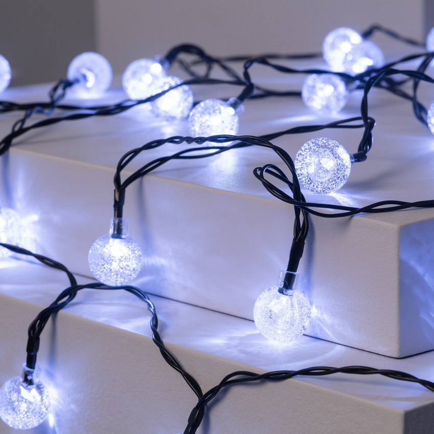 Guirnalda SnowFlakeBalls LED con Cargador Solar 