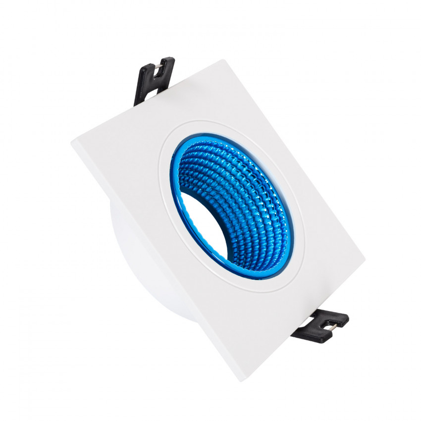 Downlight-Ring Quadratisch Schwenkbar Farbig für LED-Glühbirnen GU10 / GU5.3 Schnitt Ø80 mm