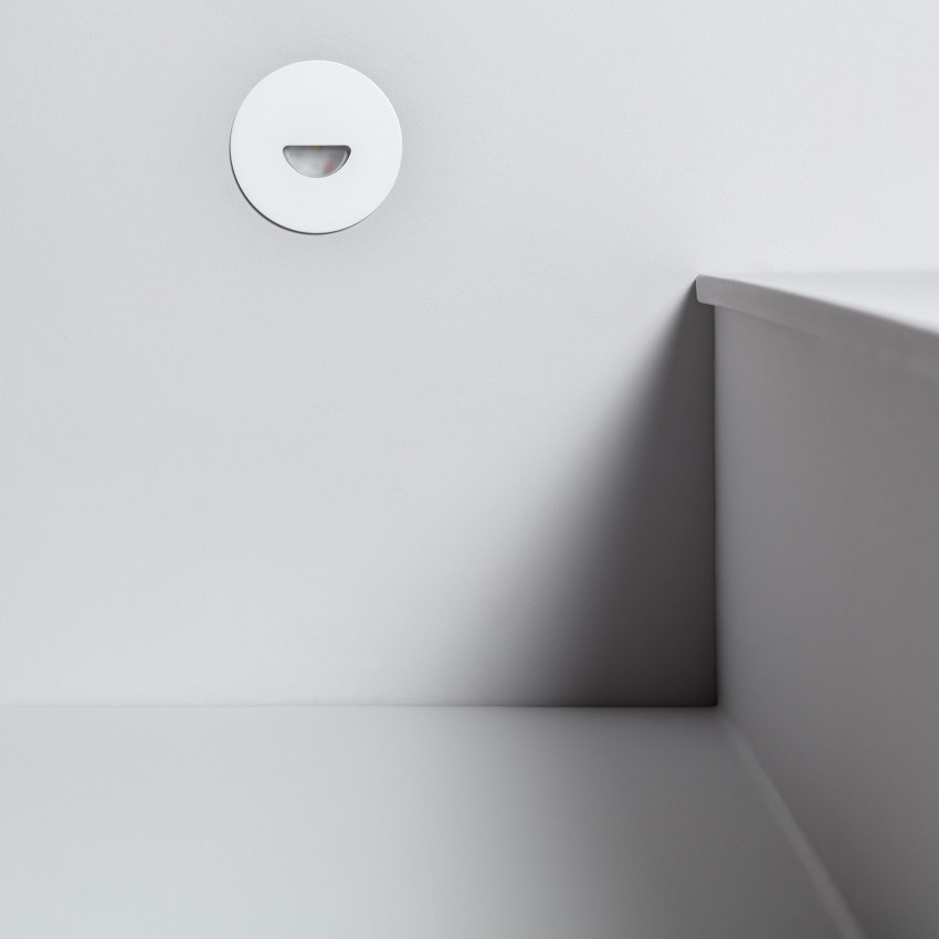 Baliza LED 2W Circular de Aluminio Blanco IP65 Guell