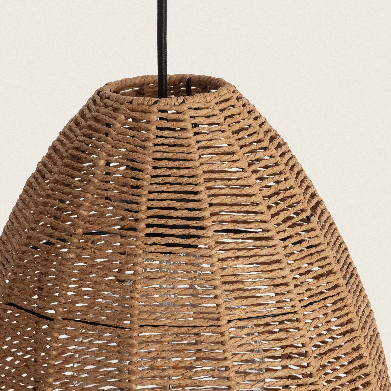 LEDKIA LIGHTING Mahali Pendelleuchte – Aus Geflochtenem Papier, Braun, Höhe 186 Cm, Für E27 Birnen