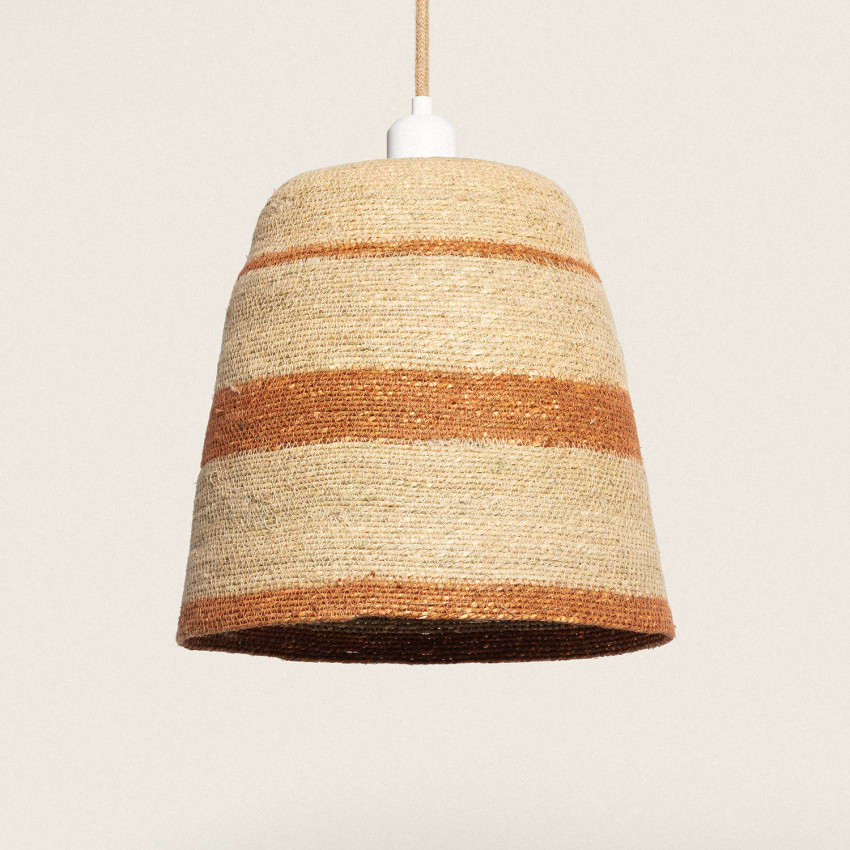 LEDKIA Pendelleuchte Kofia – Naturfaser-Lampe Mit E27 Fassung, Ø30 Cm, Verstellbarem Kabel, Für Wohnzimmer & Café