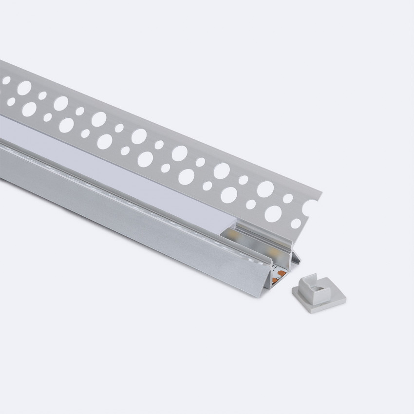 Aluminiumprofil für Integrierung in Gips/Pladur in Ecken für LED-Streifen bis 9 mm
