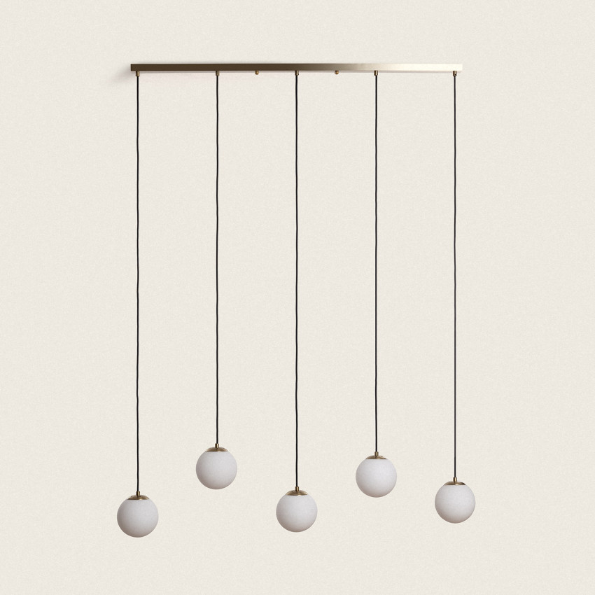 Hängeleuchte Metall und Glas Moonlight Brass 5 Spots