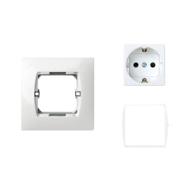 Kit Prise Type F Schuko avec Terre SIMON 27 Vert