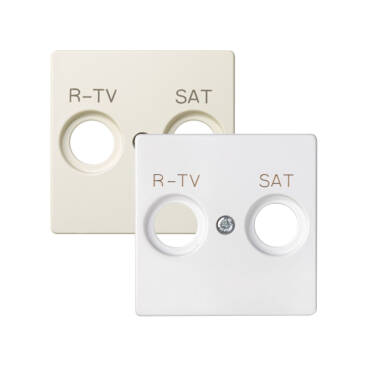 Plaque pour Prise TV + SAT SIMON 82 82097 Blanc