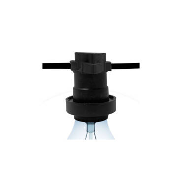 Guirlande Extérieure IP44 Câble Électrique Plat avec Douilles E27 sur Mesure Noire Plusieurs options
