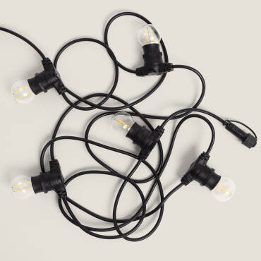 Kit Guirlande Lumineuse Extérieure IP44 5m Noir + 5 Ampoules LED Filament B22 2W G45 4000K