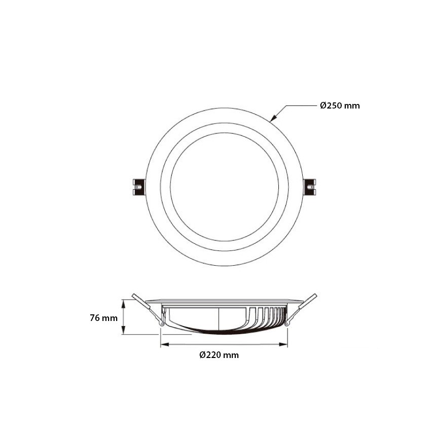 Downlight LED Samsung 40W 40W Samsung 120lm/W Noir LIFUD 403cd1 Downlight LED Samsung 40W 40W Samsung 120lm/W Noir LIFUD 403cd1