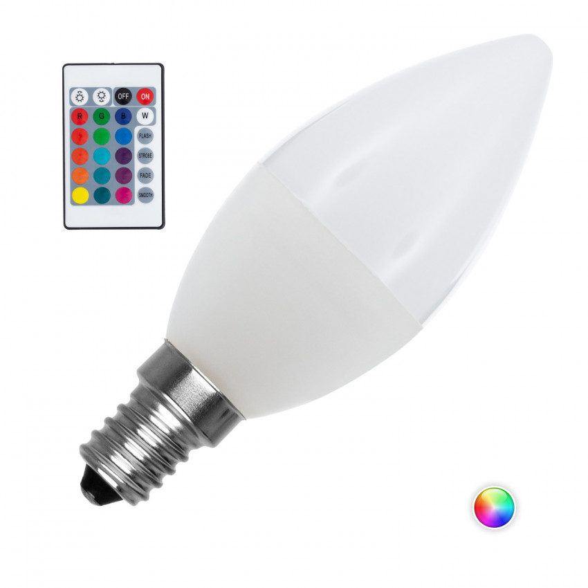 Ampoule LED E14 Dimmable RGBW C37 4.5W