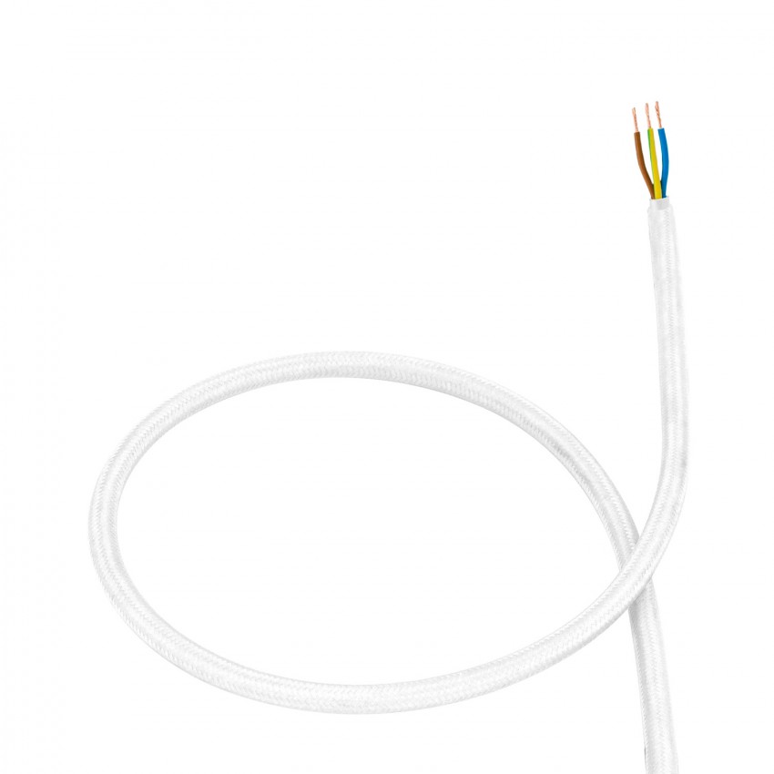 Câble Électrique Textile Blanc