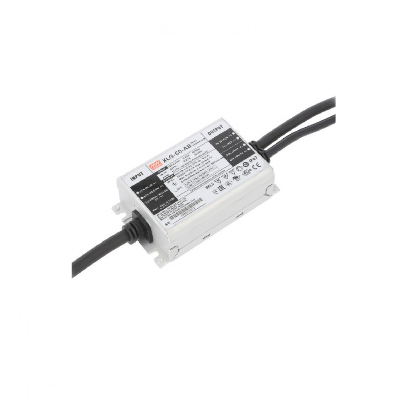 Driver MEAN WELL Dimmable 1-10V IP67 100-240V Sortie 22-54V DC 1000-2100mA 50W XLG-50-H-AB