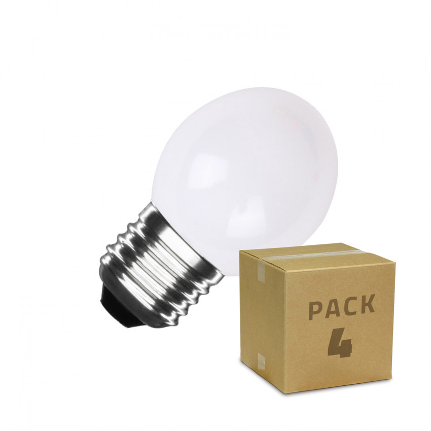 Pack de 4 Ampoules LED E27 G45 3W Blanche