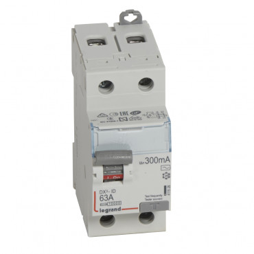Interrupteur Différentiel DX³ Industriel 2P-300mA 10kA Class AC 25-63A LEGRAND 411524 63 A