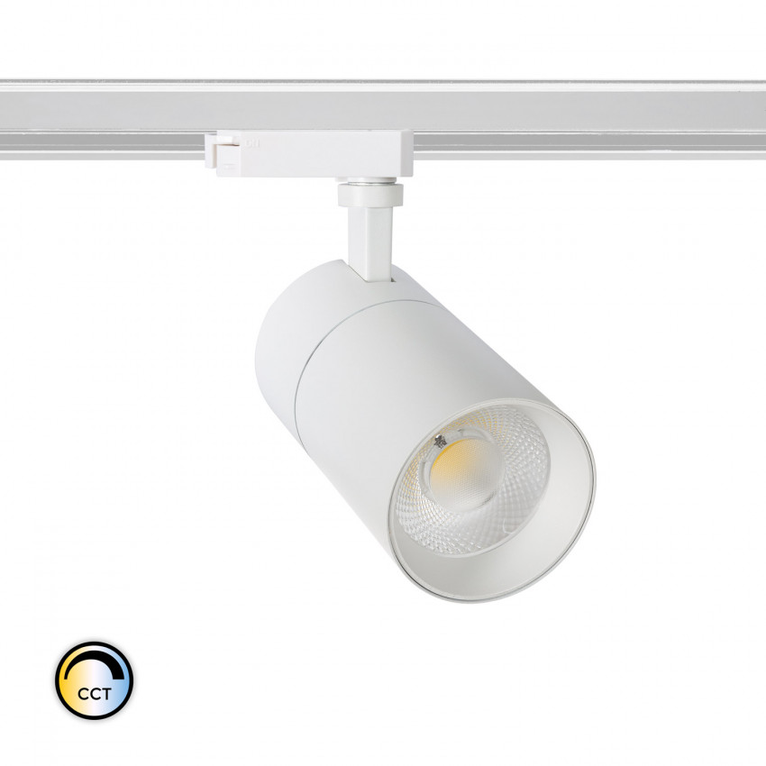 Spot LED New Mallet Dimmable CCT Sélectionnable 30W (UGR 15) No Flicker pour Rail Monophasé+Terre 