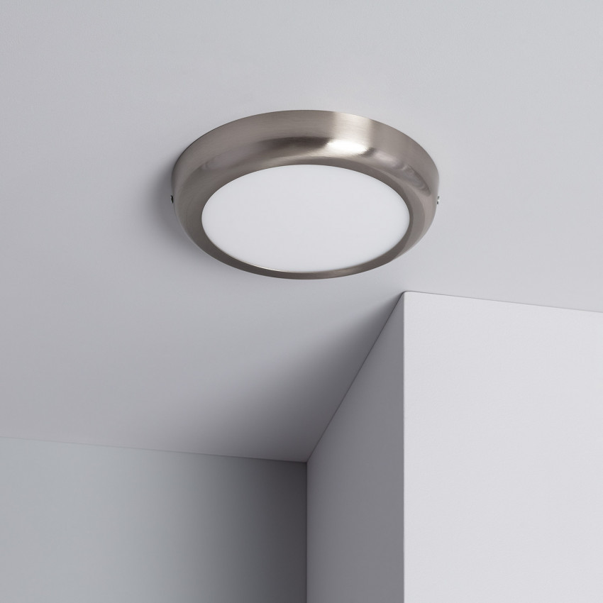 Plafonnier LED Rond Métal Design Silver 18W Ø225mm 