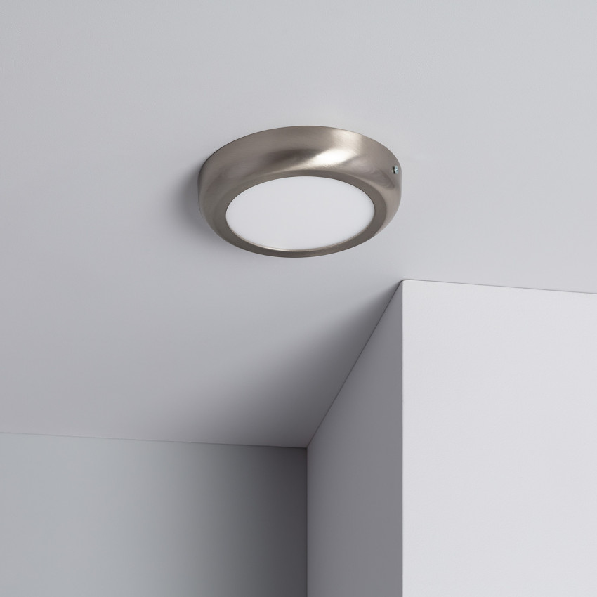 Plafonnier LED Rond 12W Métal Design Silver Ø175 mm 