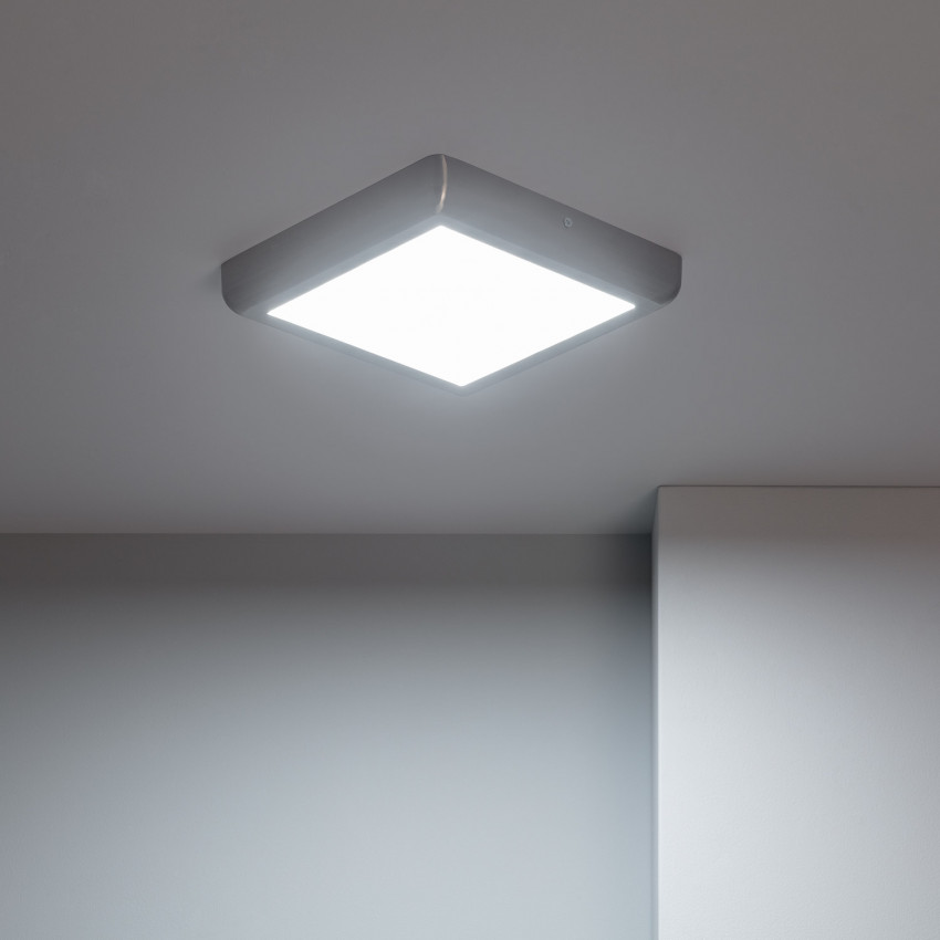 Plafonnier LED Carré Silver Design 18W