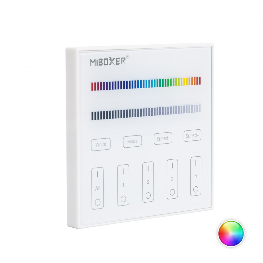 Télécommande Murale RF 220-240V AC pour Variateur LED RGBW 4 Zones RF MiBoxer T3 