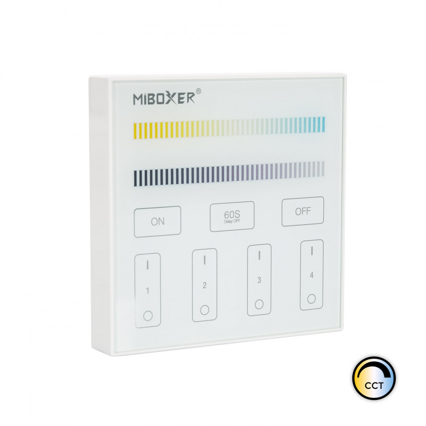 Télécommande Murale RF pour Variateur LED CCT 4 Zones MiBoxer B2 