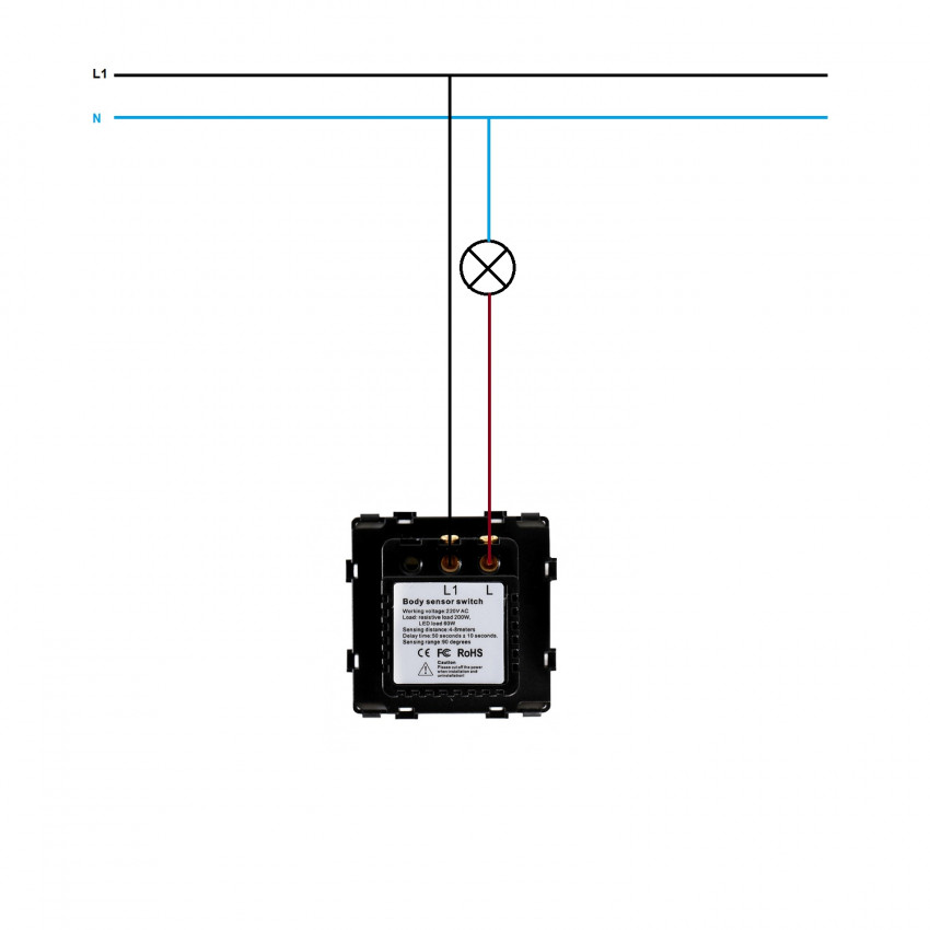 Interruptor Detector de Movimiento IR con Marco PC Modern