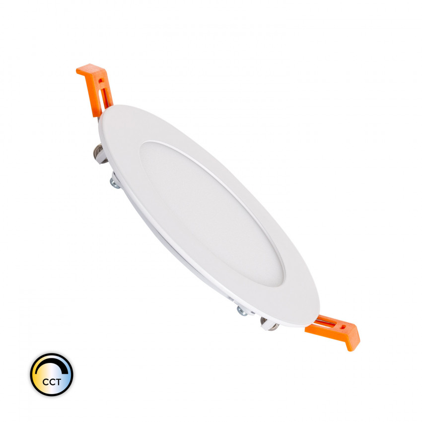 Dalle LED Ronde 6W Extra-Plate SwitchCCT Sélectionnable Coupe Ø 110mm 