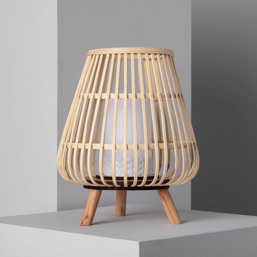 Lampe à Poser LED Portable Rotin Trípoli