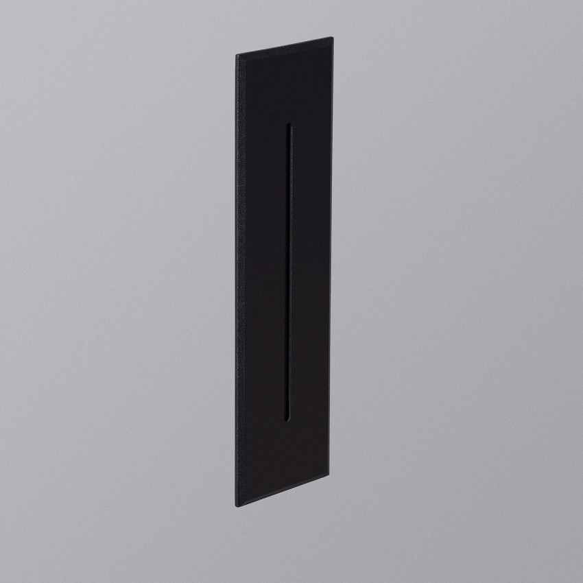 Balise LED Extérieure 3W Encastrable au Mur Rectangulaire Linéaire Wabi Noire  