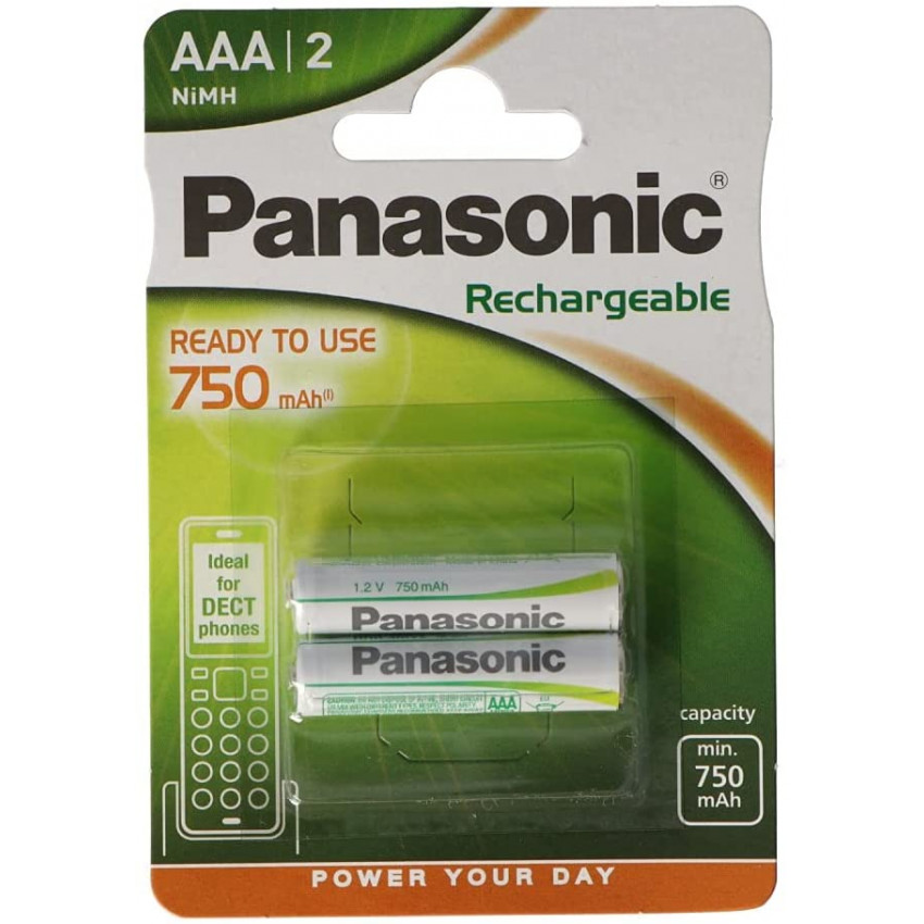 Piles Rechargeables Panasonic HHR-55AAABU 1.2V 550mAh - Lot De 6 | Pour Téléphones Sans Fil Et Appareils électroniques