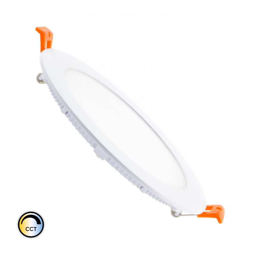 Placa LED 12W CCT Seleccionable con Mando Circular SuperSlim Regulable Corte Ø 155 mm