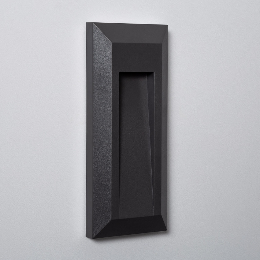 Balise LED Extérieure en Saillie Rectangulaire Gisli 1W Noire 
