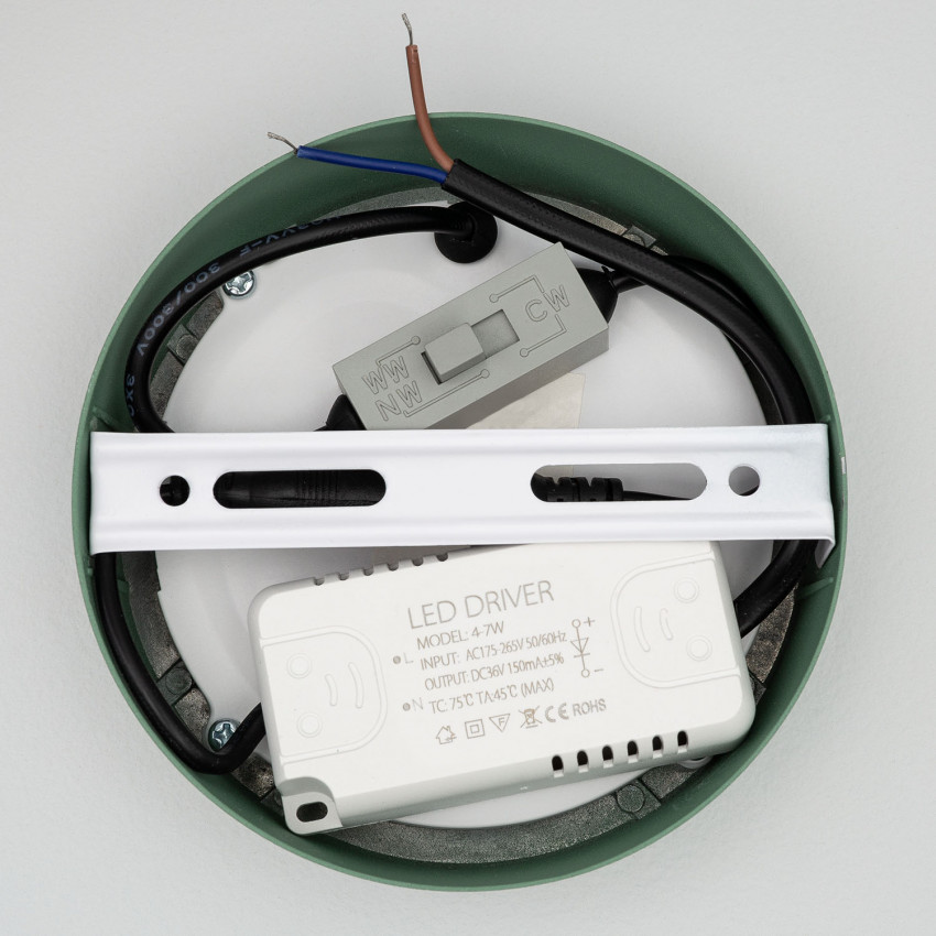 Plafón LED 6W Factory Round Slim CCT Ø110 mm